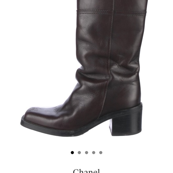 Channel interlocking riding boots size 7.5 or 37.5. Midcalf riding boots. - Picture 1 of 8